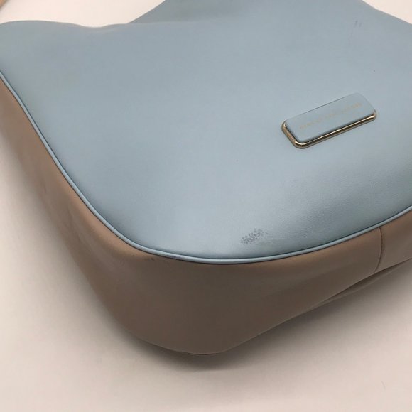 Marc Jacobs Ligero Faded Blue & Beige Colorblock Leather Hobo Bag - Picture 9 of 11